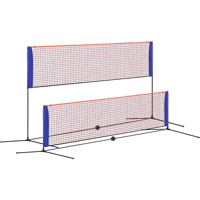 Badminton Net - ポータブルバドミントンネット小型4.1M幅テニスネット高さ調整可能ピクルボールネットキャリーバッグ付き販売促進