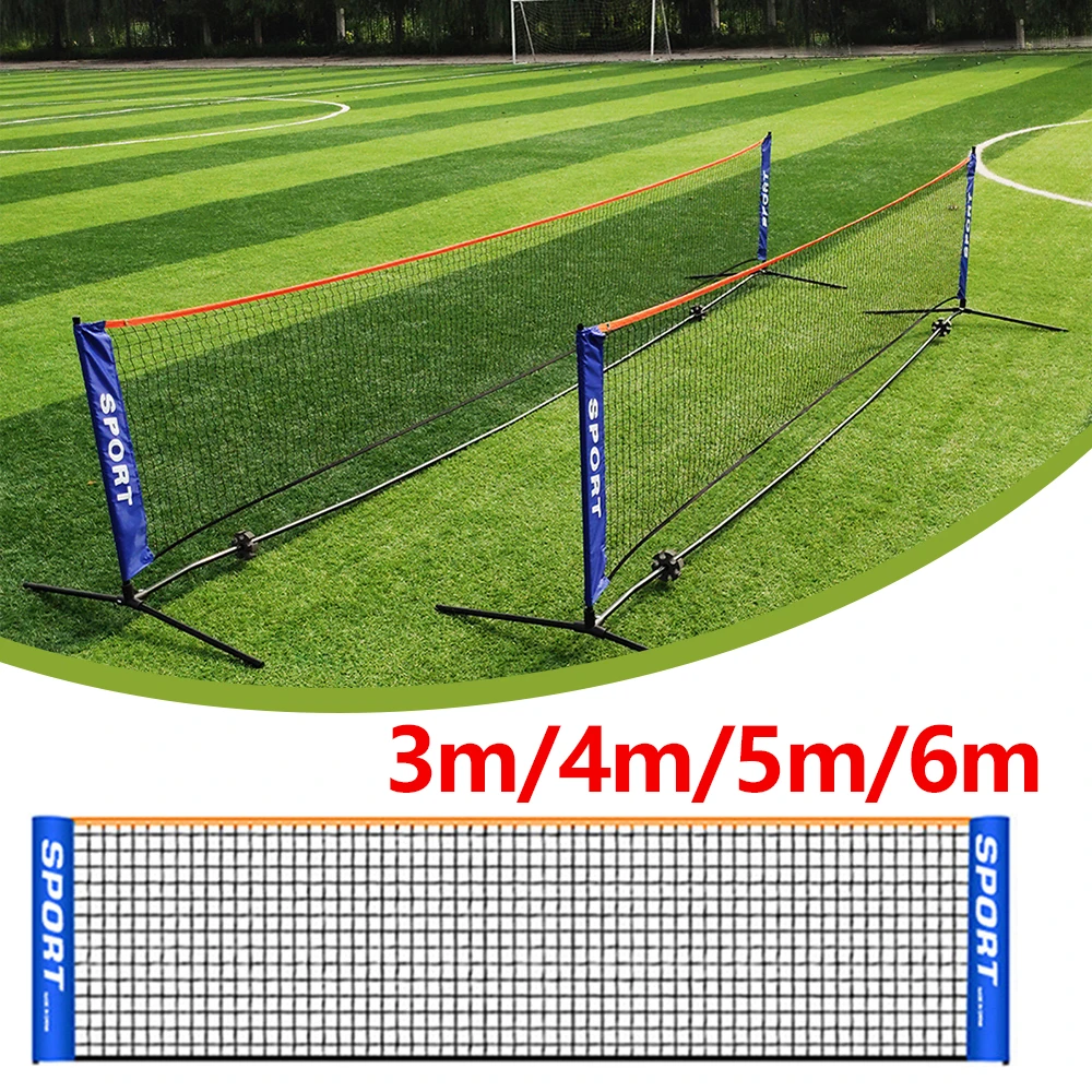 Badminton Net - プロの四角いバドミントンネット、屋内および屋外の標準スポーツ、バレーボールとテニストレーニング、ポータブルトレーニングネット