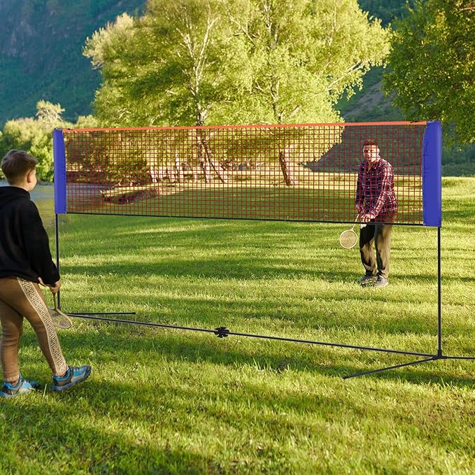 ポータブルバドミントンネット小型4.1M幅テニスネット高さ調 - Badminton Net のレビューと価格