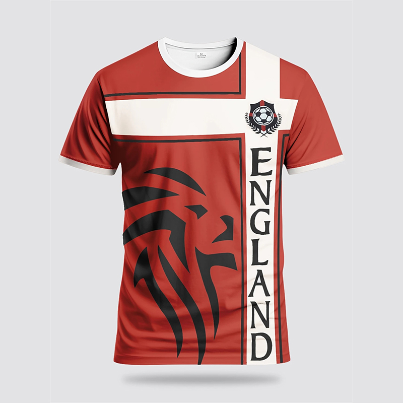 夏イングランド旗男性サッカー Tシャツ 3D プリントグラフ - Badminton England のレビューと価格
