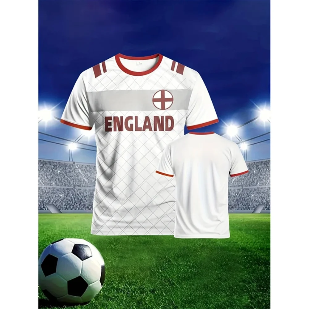 夏イングランド旗男性サッカー Tシャツ 3D プリントグラフ - Badminton England のレビューと価格